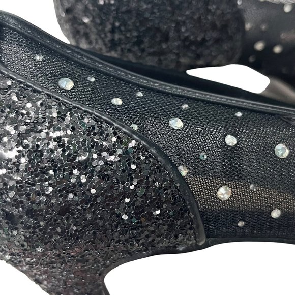 BCBGeneration SIZE 9.5 M Hivana Black Rhinestone Jewel Pointed Toe Pump BCBG - Picture 9 of 11